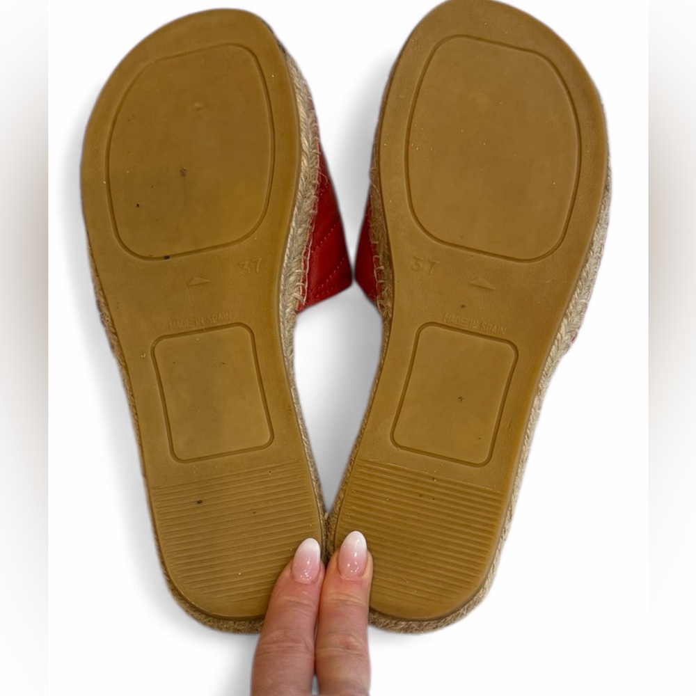 Valentino by Mario Valentino‎ Espadrille Slide Sandals Red Size 37 - Picture 3 of 7